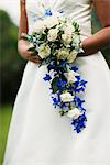 A bride with wedding bouquet, Sweden.