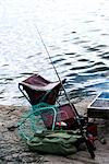 Fishing equipment by the water, Sweden.