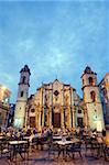 En plein air, salle à manger, la cathédrale de San Cristobal, Plaza de la Catedral, Habana Vieja (vieille ville), patrimoine mondial de l'UNESCO, la Havane, Cuba, Antilles, Caraïbes, Amérique centrale