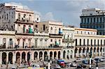 Colourful facades of houses in Central Havana, Cuba, West Indies, Caribbean, Central America