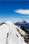 Volcan de Popocatepetl, 5452m, from Volcan de Iztaccihuatl, 5220m, Sierra Nevada, Mexico, North America