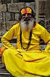 Portrait of Sadhu, Pashupatinath temple, UNESCO World Heritage Site, Kathmandu, Nepal, Asia