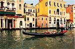 Gondola on the Grand Canal, Venice, UNESCO World Heritage Site, Veneto, Italy, Europe