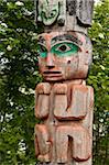 Totem at Cheif Shakes Tribal House, historic site, Wrangell, Southeast Alaska, Alaska, United States of America, North America