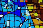 Stained glass window, Regina Mundi Catholic Church, scene of Soweto uprising, Soweto, Johannesburg, Gauteng, South Africa