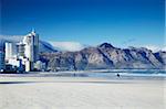 Man walking on beach, Strand, Western Cape, South Africa, Africa