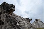 Venus platform with Kukulkan Pyramid in the background, Chichen Itza, UNESCO World Heritage Site, Yucatan, Mexico, North America