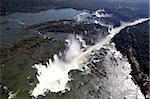 View of the Iguassu Falls from a helicopter, UNESCO World Heritage Site, Brazil, South America