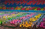 Dancers at the Airand festival, Mass games in Pyongyang, North Korea, Asia