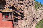 Le Temple suspendu (Hanging monastère) près de Mont Heng, dans la province du Shanxi, Chine, Asie