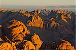 Vue sur le désert du Sinaï du Mont Sinaï, en Egypte, en Afrique du Nord, Afrique