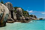 Les rochers de granit en Afrique, océan Indien, Seychelles, Ile de Coco