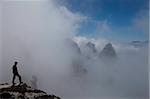 Blick von der Spitze des Sfornioi Nord mount 2410 Meter über dem Meeresspiegel, Dolomiten, Alpen, Veneto, Italien, Europa