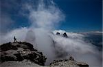 Blick von der Spitze des Sfornioi Nord mount 2410 Meter über dem Meeresspiegel, Dolomiten, Alpen, Veneto, Italien