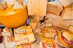 Varous kinds of cheese for sale at street market, Bastille, Paris, France, Europe