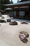 Dry landscape garden (Banryutei) at Buddhist Shingon sect Kongobuji Temple on Mount Koya, Wakayama, Japan, Asia