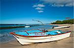 Fishing boats on Playa Pelada, Nosara, Nicoya Peninsula, Guanacaste Province, Costa Rica, Central America