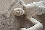 Man's body plaster cast inside Macellum, Pompeii, UNESCO World Heritage Site, Campania, Italy, Europe