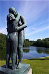 Mother and,daughter, by Gustav Vigeland, sculptures in bronze in Vigeland Sculpture Park, Frognerparken, Oslo, Norway, Scandinavia, Europe