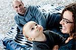 Family relaxing outdoors together