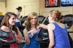 Women talking in gym
