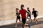 Runners jogging together