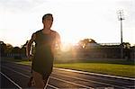 Man running on track