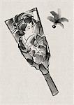 Jouet japonais Hagoita(black-and-white)