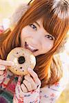 Japanese Women Eating Donut