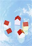 Image du ciel bleu et les maisons