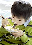 Boy having meal