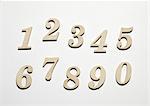 Row wooden numbers