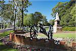 Cannons and statue of Queen Victoria in King's Park, Perth, Western Australia, Australia