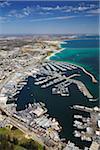 Aerial view of Fremantle harbour, Perth, Western Australia, Australia