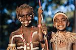Australia, Queensland, Laura.  Young indigenous dancers in tribal body paint.  Laura, Queensland, Australia