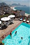 View on Copacabana beach and the Sugarloaf Mountain. Brazil