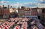 Newark, England. The market draws in visitors from all over the region.