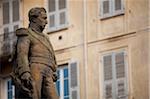 The statue of Pascal Paoli in the main streets and centre of Corte in northern Corsica