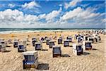 Beach with beach chairs, Westerland, Sylt Island, North Frisian Islands, Schleswig Holstein, Germany