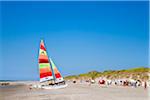 Catamaran, beach near Norddorf, Amrum Island, North Frisian Islands, Schleswig Holstein, Germany