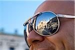 Man with sunglasses on St. Marks Square, Venice, Veneto, Italy