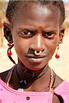 Portrait of a Fula (Peul) girl near Douentza. Mali, West Africa