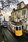 Tramway in Alfama quarter, Lisbon, Portugal