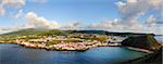 The city of Horta and the Porto Pim district. Faial, Azores islands, Portugal