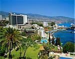 Hotels along the coastline of Funchal, Madeira, Portugal