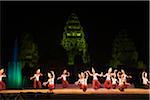 Thailand, Nakhon Ratchasima, Phimai.  Sound and light show drama at the Khmer temple of Prasat Phimai during the annual Phimai festival.