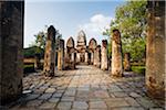 Thailand, Sukhothai, Sukhothai.  Wat Si Sawai in the Sukhothai Historical Park, featuring three 12th century Khmer-style towers.