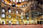 The interior of the beautiful Yeni Camii mosque. Istanbul, Turkey