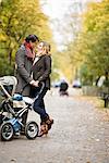 A couple taking a walk with their son, Sweden.