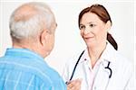 Close-up of Caregiver Speaking to Patient